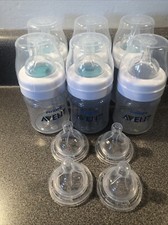 Lote 6 mamilos de ventilação Philips Avent anti-cólica transparente 4 oz sem ar (leia), usado comprar usado  Enviando para Brazil