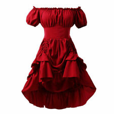 Vestido Feminino Gótico Steampunk com ombro de fora Alta Baixa Vestido Vestido De Babados com cadarço comprar usado  Enviando para Brazil