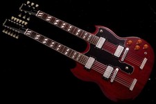 Usado, Guitarra elétrica Aria Pro II SW-1200WR gola dupla vinho tinto feita no Japão tipo SG sólida comprar usado  Enviando para Brazil