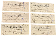 Lote 6 cheques cancelados Catskill New York National Bank 1897 de 75 centavos a US$ 75 comprar usado  Enviando para Brazil