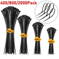 Abraçadeiras com zíper tamanhos variados (4”+6”+8”+12”) náilon resistente preto resistente a UV comprar usado  Enviando para Brazil