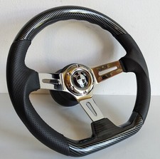 Volante compatível com BMW fundo plano madeira cromado carbono E31 E34 E36 92-96' comprar usado  Enviando para Brazil