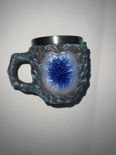 Usado, Caneca de café moldada em pedra ágata geodo azul aço inoxidável interior vidro shot  comprar usado  Enviando para Brazil