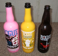 Usado, 3 GARRAFAS DE VIDRO VAZIAS de cerveja ROGUE - Voodoo, Dez Penny, Mel Kolsch Newport Oregon comprar usado  Enviando para Brazil