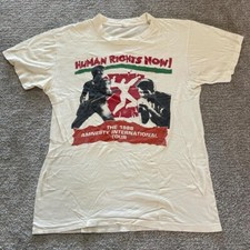Vintage 1988 Anistia Internacional 'Direitos Humanos Agora!' Camiseta Tour, usado comprar usado  Enviando para Brazil