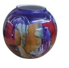 Spherical multicoloured vase for sale  WARRINGTON