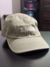 Boné de acampamento Supreme New York logotipo caixa de sarja 5 painéis boné oliva OSFA Strapback chapéu comprar usado  Enviando para Brazil