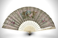Magnífico ventilador de mão francês pintado à mão por volta de 1780 dourado assinado do século XVIII comprar usado  Enviando para Brazil