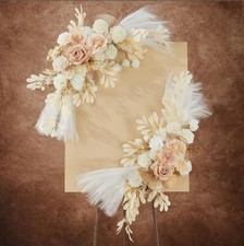 Bolsas de flores arco de casamento, pacote com 2 placas de boas-vindas boho de seda artificial bege novas comprar usado  Enviando para Brazil