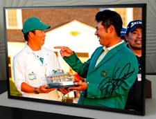 Impressão fotográfica em tela emoldurada de golfe Hideki Matsuyama Masters 2021 assinada ótimo presente 3 comprar usado  Enviando para Brazil