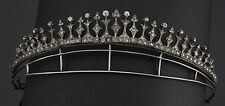 Joia tiara coroa prata vitoriana diamante corte rosa mina antiga genuína 9,70 ctw comprar usado  Enviando para Brazil