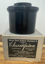 Foto vintage DeLuxe "The Champion" rolo filme tanque de desenvolvimento ajustável com caixa comprar usado  Enviando para Brazil