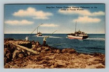 Cartão postal vintage FL-Florida, barcos de pesca em alto mar, pescador em molhes, usado comprar usado  Enviando para Brazil