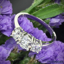 Moissanite three stone for sale  Jamaica