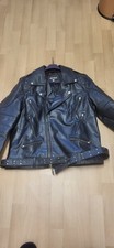 Leather biker jacket for sale  SALFORD