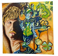 Pintura esportiva a óleo original de Larry Bird Boston Celtics NBA Padron *Arranhada comprar usado  Enviando para Brazil