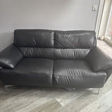 Black modern leather for sale  WAKEFIELD