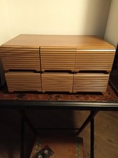 Organizador de armário de armazenamento fita cassete madeira vintage 6 gavetas comporta 72 LEIA comprar usado  Enviando para Brazil