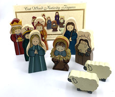 Wood nativity figures for sale  Portland