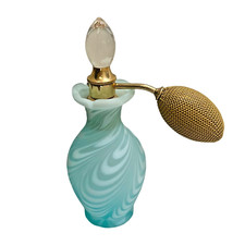 Frasco de perfume vintage DeVilbiss Art Deco atomizador redemoinho azul vidro comprar usado  Enviando para Brazil