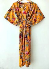 Kaftan de Algodão, Kaftan Feminino, Kaftan Floral Indiano, Vestido Kaftan Longo, Vestido Maxi comprar usado  Enviando para Brazil