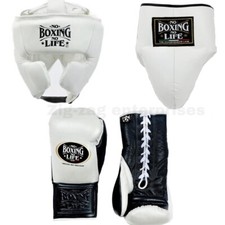 Conjunto de luvas de boxe Sparring feitas à mão, capacete e protetor de virilha, usado comprar usado  Enviando para Brazil