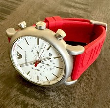 EMPORIO ARMANI relógio cronógrafo masculino com mostrador branco/BATERIAS NÃO INCLUÍDAS comprar usado  Enviando para Brazil