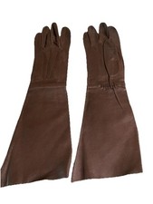 Luvas de couro marrom macio vintage femininas longas no antebraço médio laváveis 7 comprar usado  Enviando para Brazil