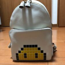 ANYA HINDMARCH MINI PIXEL SMILEY RARA Mochila Branca Bolsa de Dia Pequena Couro USADA comprar usado  Enviando para Brazil