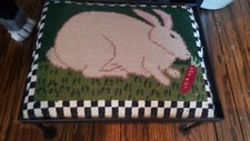 Antique needlepoint rectangula for sale  USA