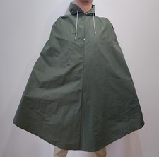 Vintage oliwkowe ponczo bushcraftingowe ciemnozielone PVC płaszcz przeciwdeszczowy unisex anorak rozm. 16/18 na sprzedaż  PL