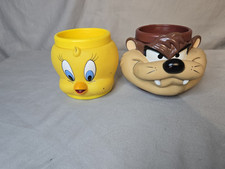 1992 Looney Tunes Warrner Bros Caneca/Copo 3D (Lote de 2) *Taz* Tweety Bird* comprar usado  Enviando para Brazil