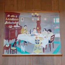 Carta de parede escolar holandesa da década de 1950 “à mesa” – Cartaz vintage original para sala de aula comprar usado  Enviando para Brazil