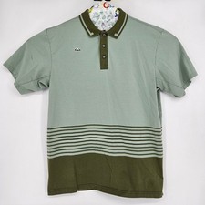 Radmor Koszulka polo Męska XL Krótki rękaw Golf Zielona Paski Casual Preppy, używany na sprzedaż  Wysyłka do Poland