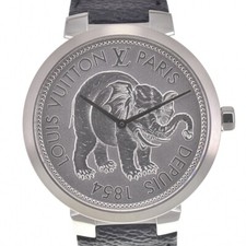 Usado, Relógio masculino withpaper LOUIS VUITTON Tanbur slim Q2D07 mostrador prata quartzo I#139856 comprar usado  Enviando para Brazil
