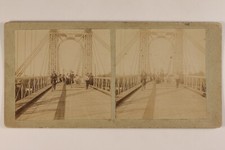 La Cruzando El Puente De Bicicleta Foto Estéreo Vintage Citrato c1900 comprar usado  Enviando para Brazil