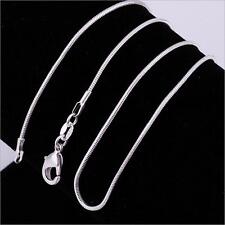 Collar colgante clásico de cadena de serpiente relleno de plata 925 de 1 mm y 30 pulgadas segunda mano  Embacar hacia Mexico