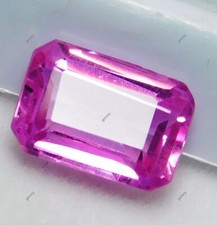 Pedra preciosa solta corte esmeralda natural safira rosa 3,10 quilates CERTIFICADA comprar usado  Enviando para Brazil