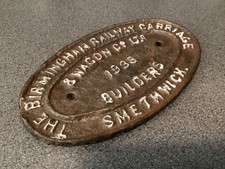 Railway plate. birmingham for sale  SUDBURY