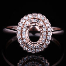 Usado, Venda anel de casamento de noivado de ouro rosa 10k 5x6mm oval semi montagem diamante joia comprar usado  Enviando para Brazil