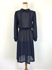 Vestido Feminino Vintage Tiffany Jane Azul Bolinhas Manga Longa Ajuste Flare Anos 80 12 L comprar usado  Enviando para Brazil