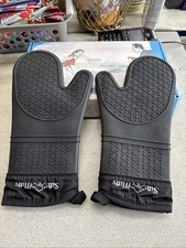 Luvas de forno silicone resistente ao calor com forro acolchoado antiderrapante 1 par comprar usado  Enviando para Brazil