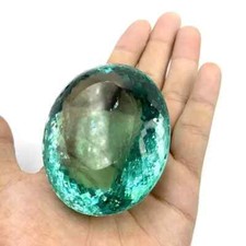 Usado, Pedra preciosa natural brasileira corte oval topázio enorme azul oceano 256,55 quilates certificado comprar usado  Enviando para Brazil