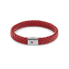 Tommy Hilfiger Masculino Pulseira De Couro Trançado redondo 2790329 Vermelho comprar usado  Enviando para Brazil