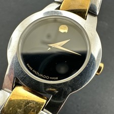 Relógio feminino Movado 81 E4 1842 dois tons mostrador preto 5 3/4" nova bateria comprar usado  Enviando para Brazil