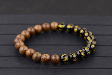 Bracelet perles obsidienne d'occasion  Bordeaux-