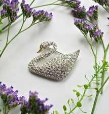 Swarovski swan brooch for sale  TRING