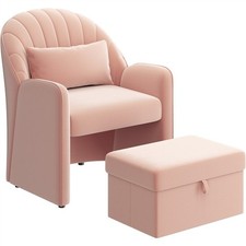 Velvet barrel chair for sale  IPSWICH
