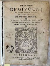 DIALOGO DE GIUOCHI MATERIALE INTRONATO GIACOMO BARGAGLI 1572 SIENA FOLKLORE GAME comprar usado  Enviando para Brazil