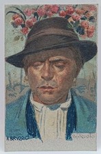 Cartolina illustratore firma usato  Matino
